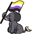 Nonbinary Pride Elephant